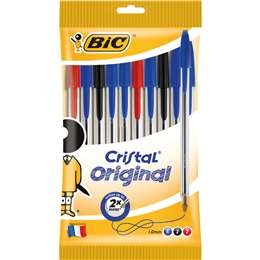 Bic Cristal Original Ballpoint Pen Assorted Colours 10 Pack