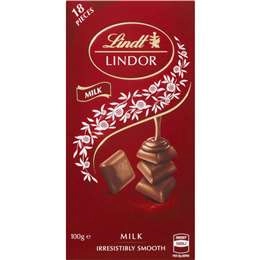 Lindt Lindor Milk Chocolate Block 100g