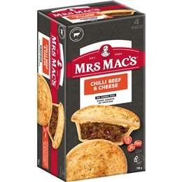 Mrs Mac's Chilli Beef & Cheese Pies  4 Pack