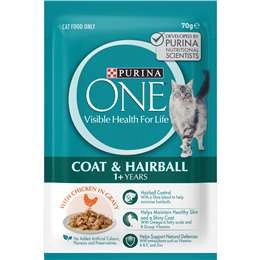 Purina One Adult Hairball Control With Chicken In Gravy Wet Cat Food 70g