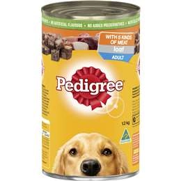 Pedigree Adult Wet Dog Food With Five Kinds Of Meat Loaf Can 1.2kg