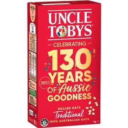 Uncle Tobys Oats Traditonal Rolled Oats Porridge 1kg