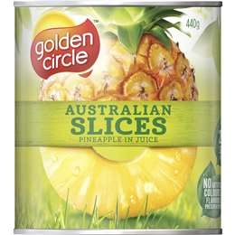 Golden Circle Australian Canned Fruit Tinned Pineapple Slices In Juice 440g