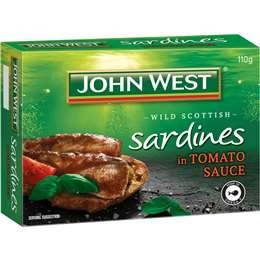 John West Wild Brisling Sardines In Tomato Sauce 110g