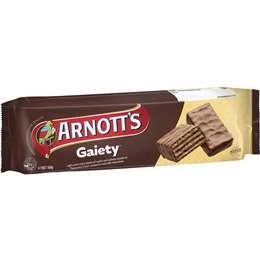 Arnott's Gaiety Chocolate Wafer Biscuits 160g