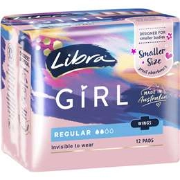 Libra Girl Ultra Thins Pads Wings Regular 12 Pack