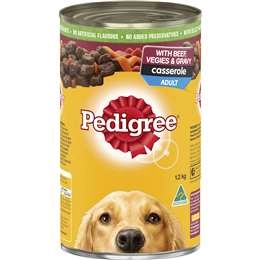 Pedigree Adult Wet Dog Food With Beef, Vegies & Gravy Casserole Can 1.2kg