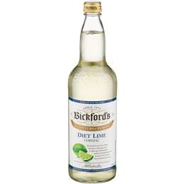 Bickford's Diet Lime Cordial  750ml