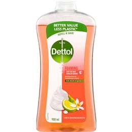 Dettol Antibacterial Foam Handwash Lime And Orange Blossom Refill 900ml