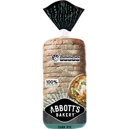 Abbott's Bakery Dark Rye Sandwich Slice Bread Loaf 700g