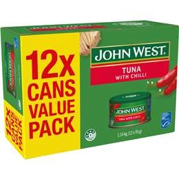 John West Tuna With Chilli Value Pack  95g X 12 Pack