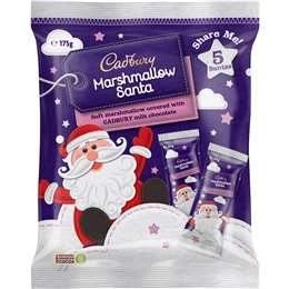 Cadbury Marshmallow Chocolate Christmas Santa 5 Piece Pack 175g