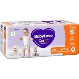 Babylove Cosifit Nappies Size 5 (12-17kg) 28 Pack