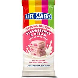 Life Savers Strawberries & Cream White Choc Block 170g