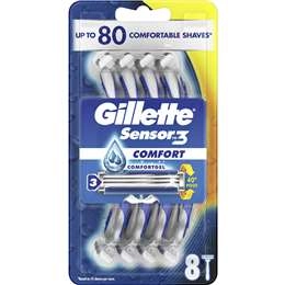 Gillette Sensor3 Comfort Shaving Razor  8 Pack