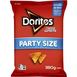 Doritos Corn Chips Cheese Supreme Party Size 380g