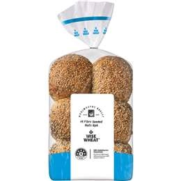 Woolworths Wise Wheat Hi Fibre Seeds & Grains Rolls 6 Pack