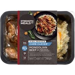 Strength Meals Co Mongolian Beef With Vegetables & Brown Rice 350g