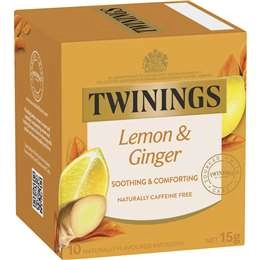 Twinings Lemon & Ginger Tea Bags 10 Pack 15g