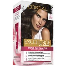 L'oreal Excellence Creme Hair Colour 3 Darkest Brown Each