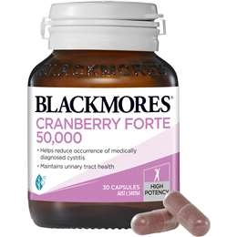 Blackmores Cranberry Forte 50000 Women's Health Vitamin Capsules 30 Pack