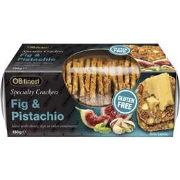 Ob Finest Gluten Free Speciality Crackers Fig & Pistachio 130g