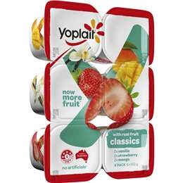 Yoplait Classics Mixed Yoghurts  6 Pack