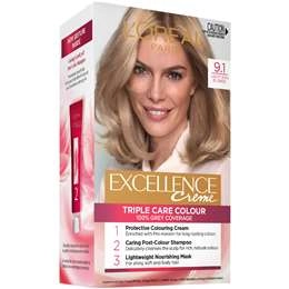 L'oreal Excellence Creme Hair Colour 9.1 Light Ash Blonde Each