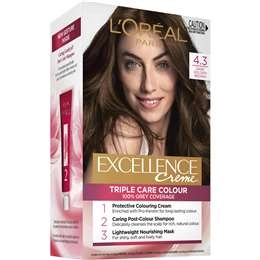 L'oreal Excellence Creme Hair Colour 4.3 Dark Golden Brown Each