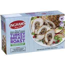 Ingham's Ready To Roast Turkey Breast Apple & Cranberry Stuffing 1kg