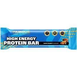 Famous Nutrition High Energy Protein Bar Chocolate Peanut Flavour 60g