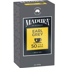 Madura Earl Grey Tea Bags 50 Pack 100g