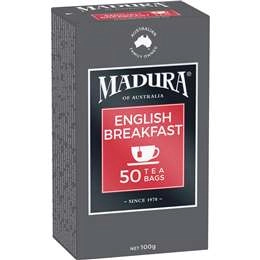 Madura English Breakfast Tea Bags 50 Pack 100g