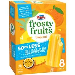 Peters Frosty Fruits Tropical 50% Less Sugar 8 Pack