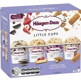 Haagen-dazs Little Cups Signature Collection Ice Cream Cups 95ml X 4 Pack