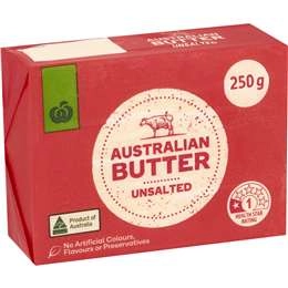 Woolworths Australian Butter Unsalted  250g