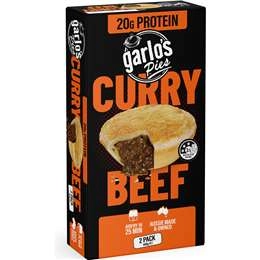 Garlo's Curry Beef Pies  2 Pack