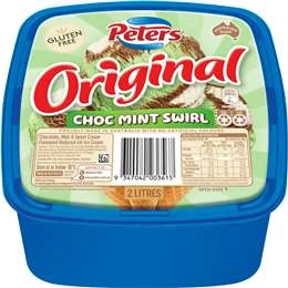 Peters Reduced Fat Ice Cream Choc Mint Swirl 2l