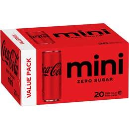 Coca-cola Mini Zero Sugar Cans Value 250ml X 20 Pack