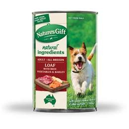 Nature's Gift Adult Wet Dog Food Loaf Lamb With Beef Vegetables & Barley 700g