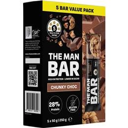 The Man Bar Protein Bars Chunky Choc  50g X 5 Pack