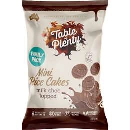 Table Of Plenty Mini Rice Cakes Milk Choc Topped Family Pack 200g