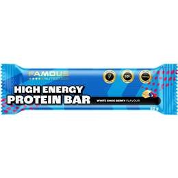 Famous Nutrition High Energy Protein Bar White Choc Berry Flavour 60g