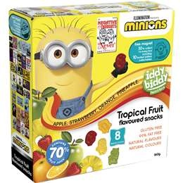 Iddy Biddy Fruit Snacks Tropical  20g X8 Pack