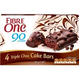 Fibre One 90 Calorie Triple Choc Cake Snack Bars 4 Pack