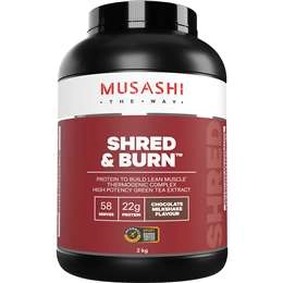 Musashi Shred & Burn Choc Milkshake Powder 2kg