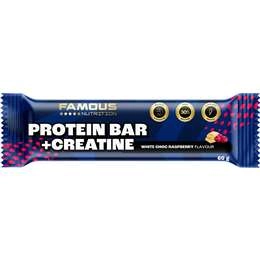 Famous Nutrition Creatine Protein Bar White Choc Raspberry Flavour 60g