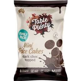 Table Of Plenty Mini Rice Cakes Dark Choc Topped Family Pack 200g