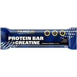 Famous Nutrition Protein Bar + Creatine Cookies & Cream Flavour 60g