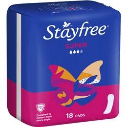 Stayfree Super Pads Super No Wings 18 Pack